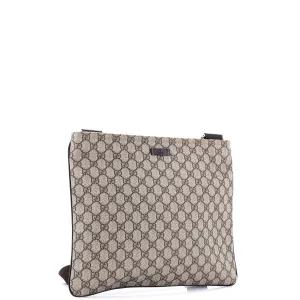Zip Top Messenger Bag GG Coated Canvas Large