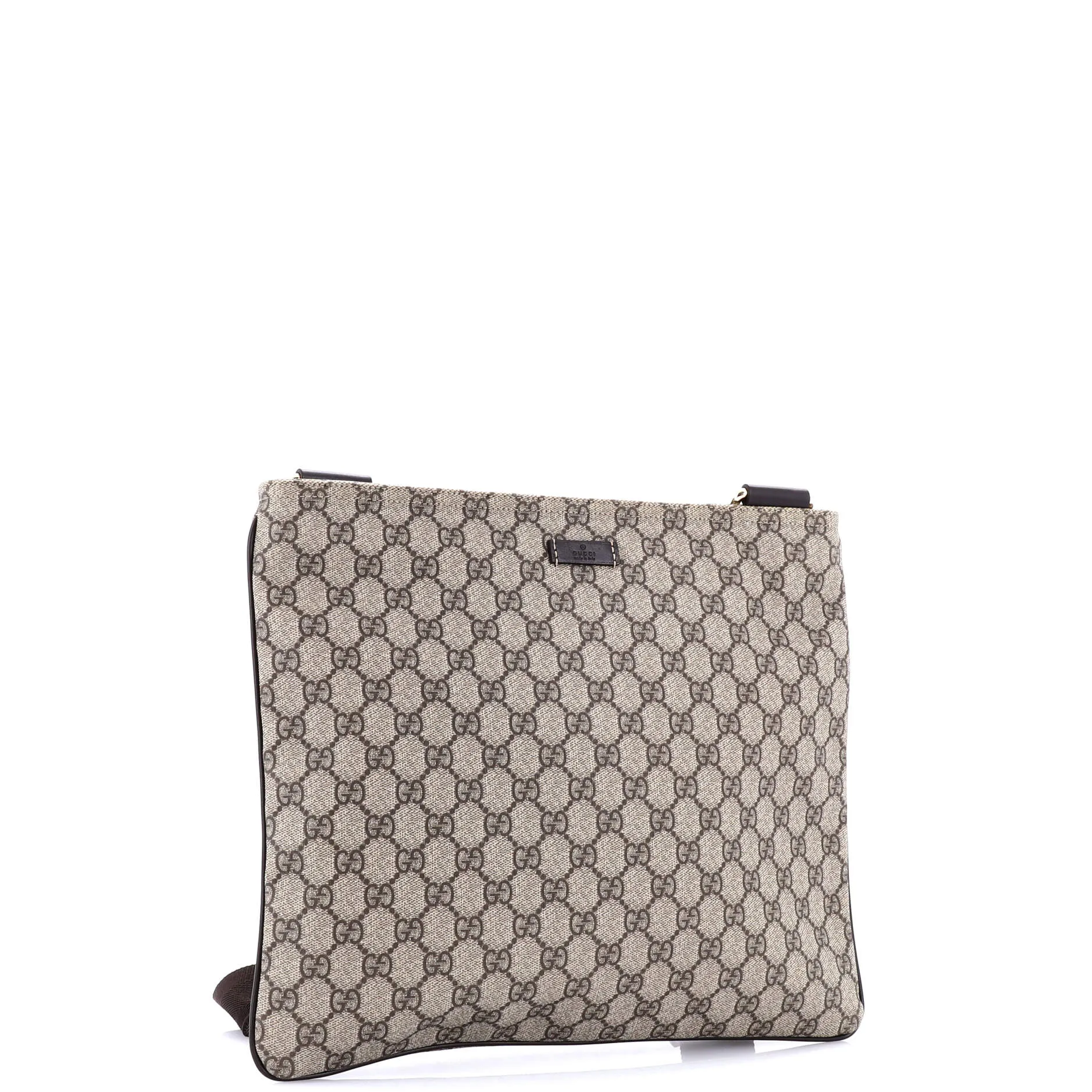 Zip Top Messenger Bag GG Coated Canvas Large