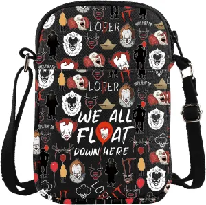 ZJXHPO It Clown Cross Body Bag We All Float Down Here Messenger Bag Halloween Party Gift Serials Killer Gift