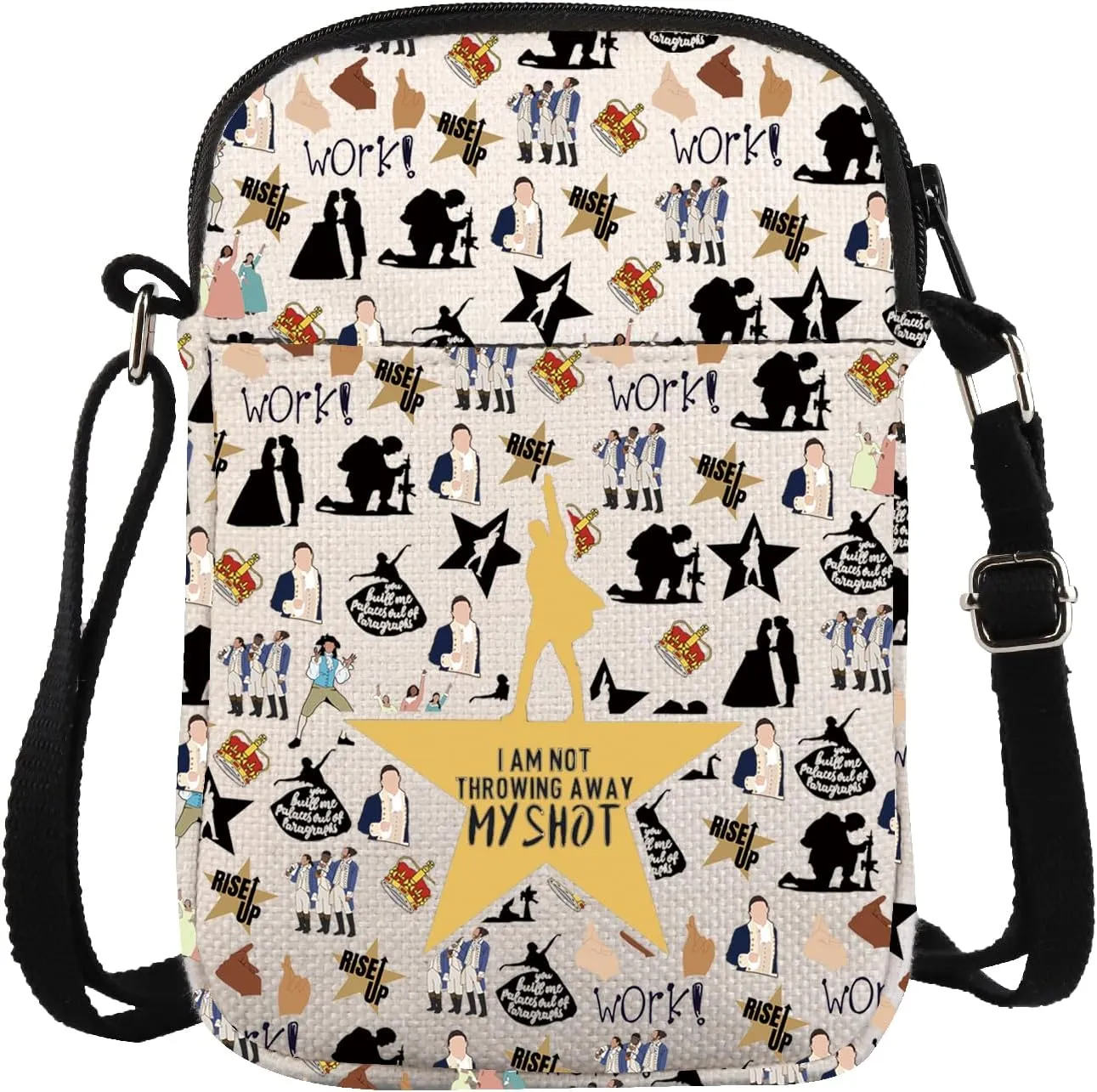 ZJXHPO Musical Cross Body Bag I Am Not Throwing Away My Shot Messenger Bag Musical Lover Gift