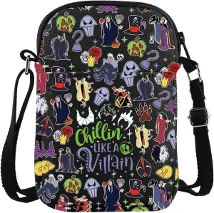 ZJXHPO Villains Carry On Bag Chillin is Like A Villain Cross Body Bag Witch Shoulder Bag Evil Queen Messenger Bag