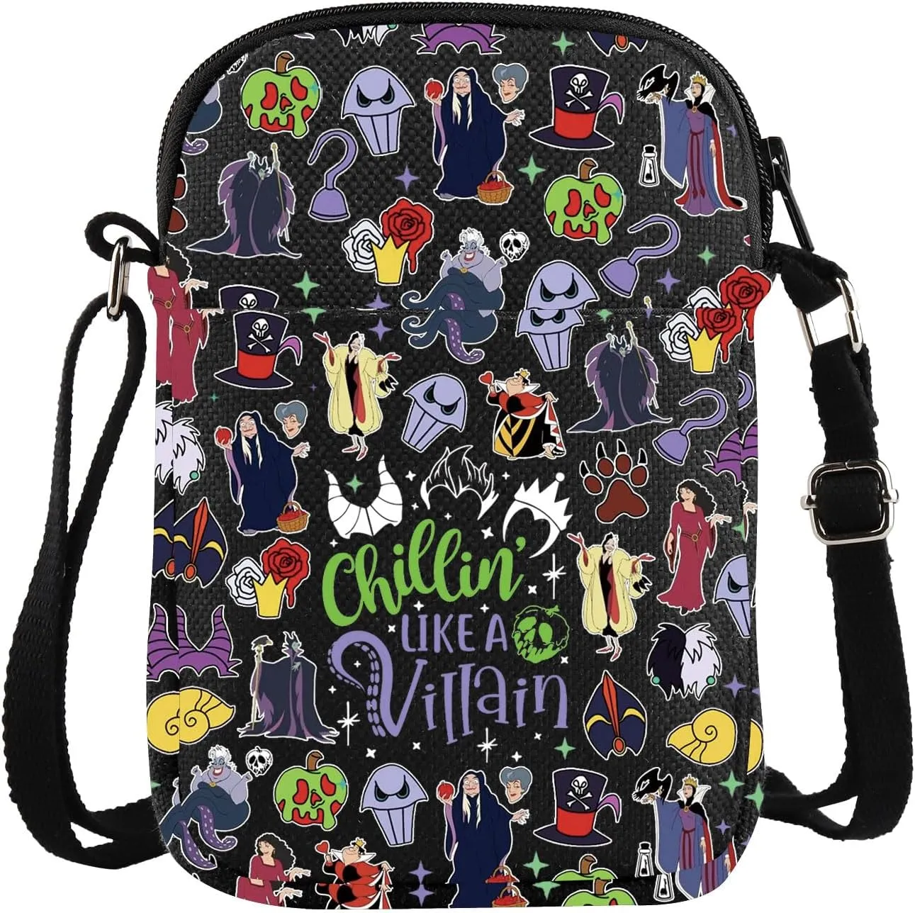 ZJXHPO Villains Carry On Bag Chillin is Like A Villain Cross Body Bag Witch Shoulder Bag Evil Queen Messenger Bag