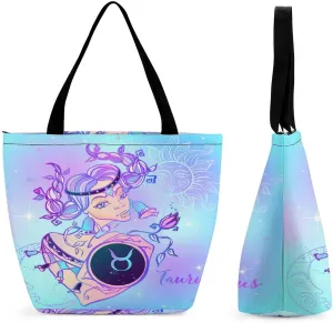 Zodiac Sign Virgo Hobo Handbags With Zipper Women's Tote Handbags