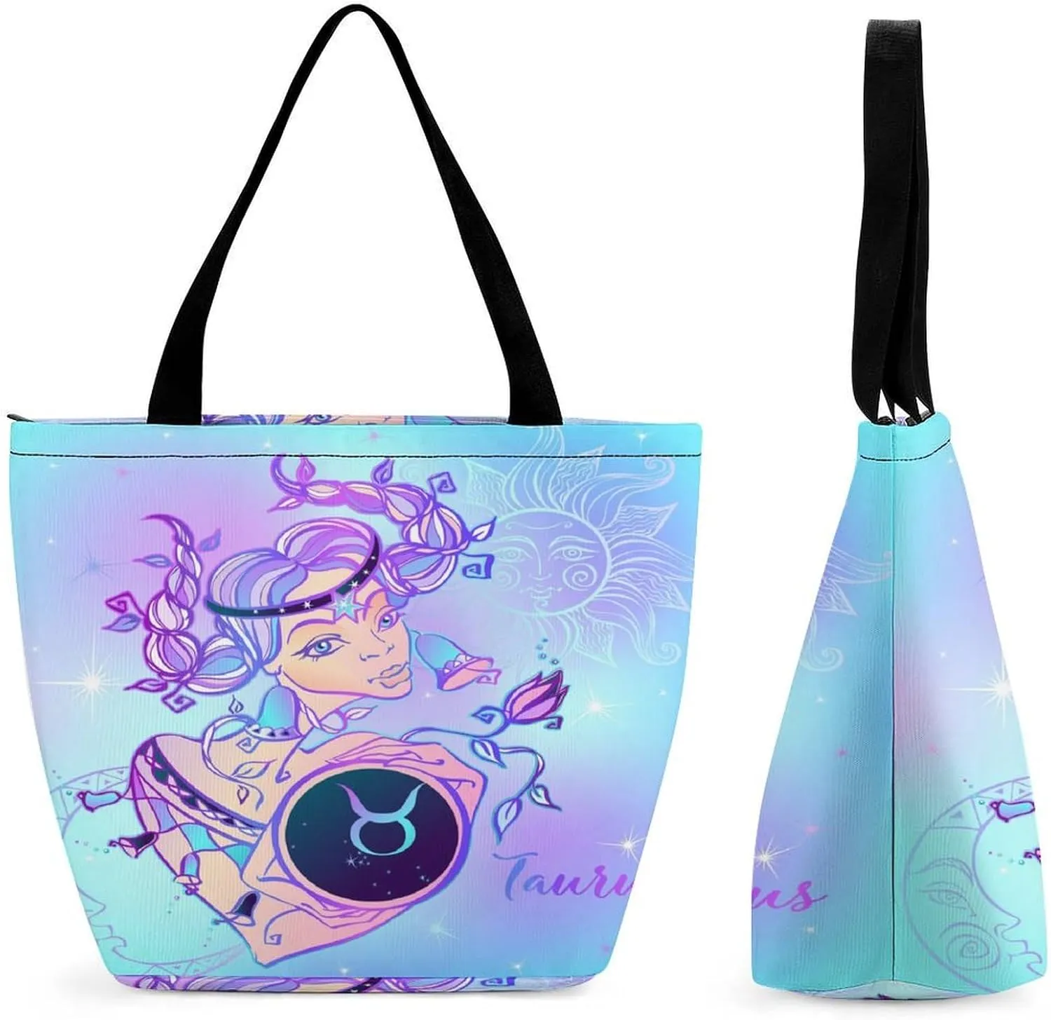 Zodiac Sign Virgo Hobo Handbags With Zipper Women's Tote Handbags
