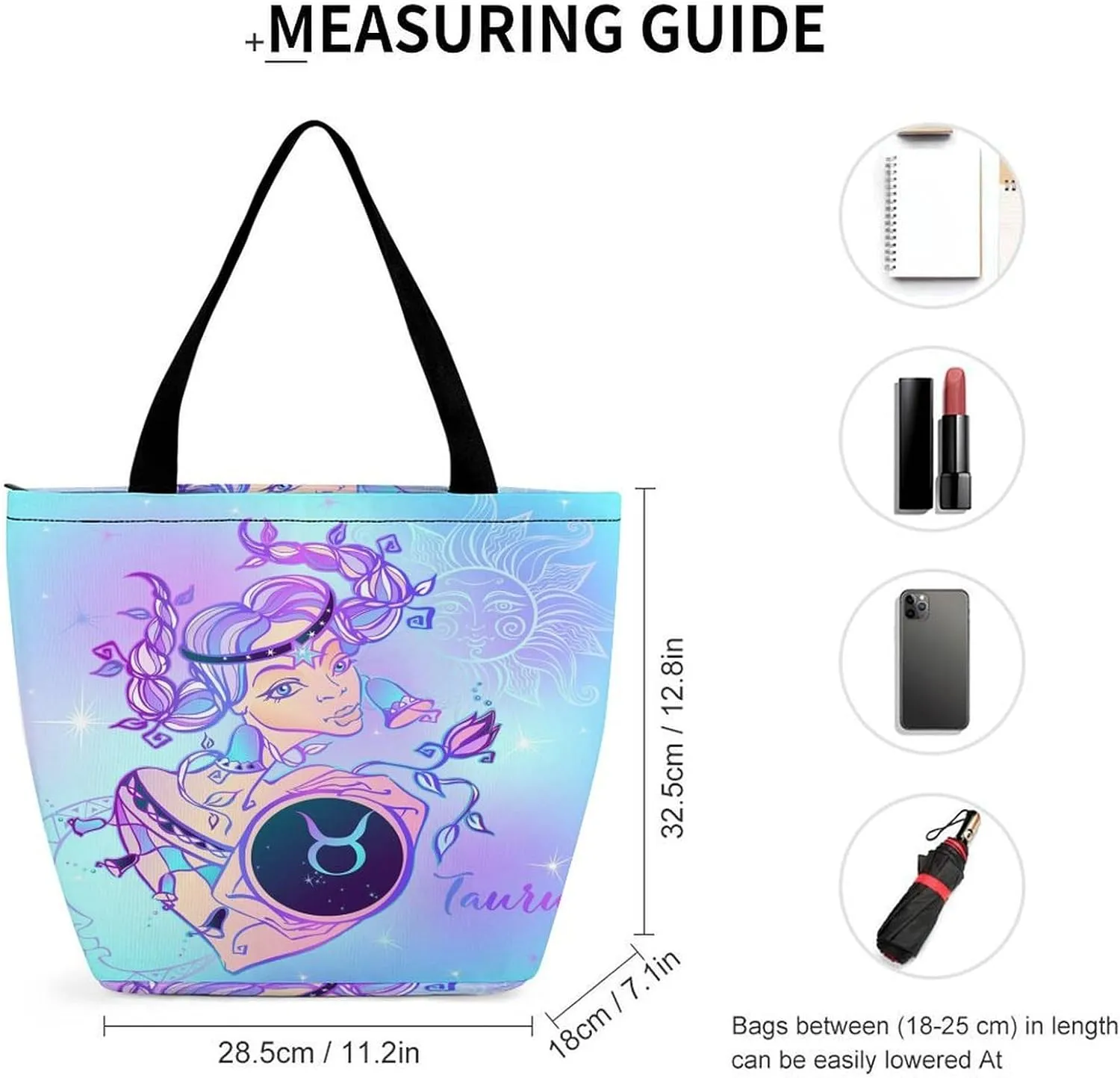 Zodiac Sign Virgo Hobo Handbags With Zipper Women's Tote Handbags