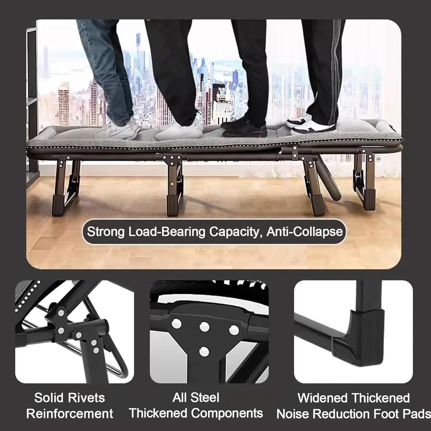 ZTGL D,170x56cm, Camping Cot for Adults, Office Nap Folding Lounge Chairs, Sunbathing Lounge Chairs, Camping Lounge Chair, Portable Patio Recliner Chair, Outdoor Lounge Chair