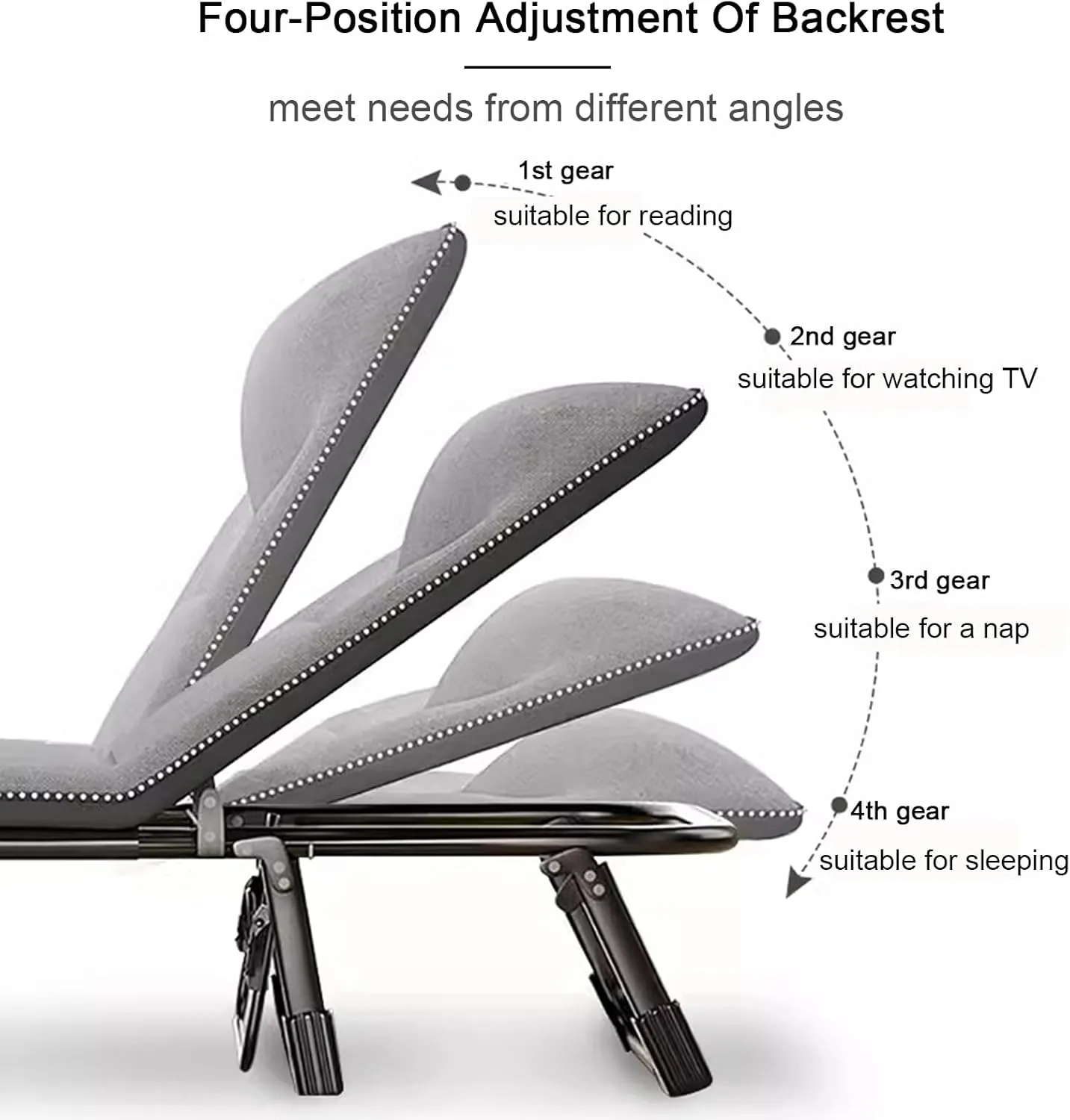 ZTGL D,170x56cm, Camping Cot for Adults, Office Nap Folding Lounge Chairs, Sunbathing Lounge Chairs, Camping Lounge Chair, Portable Patio Recliner Chair, Outdoor Lounge Chair