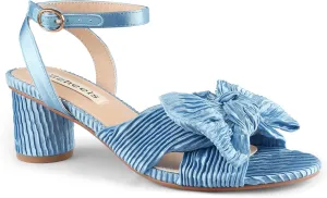 Zzheels Women's Bow Knot Heeled Sandals Open Toe High Block Ankle Strap Chunky Heels Bride Wedding Shoes
